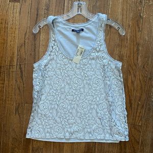 NWT American Eagle Sheer Metallic Floral Tank
